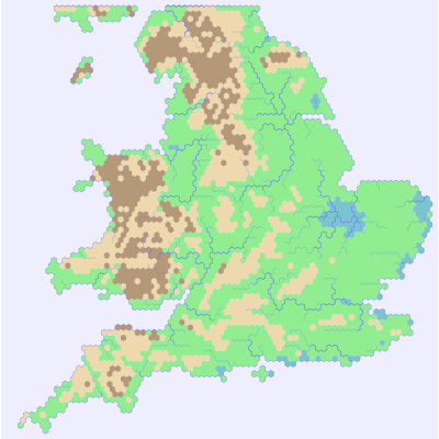 Hex map of England
